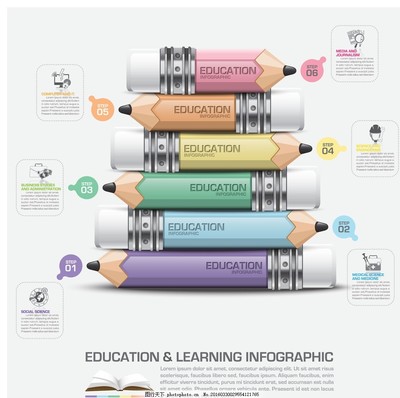 鉛筆圖表,教育圖表 鉛筆信息圖表 教育信息圖表 圖標(biāo)-